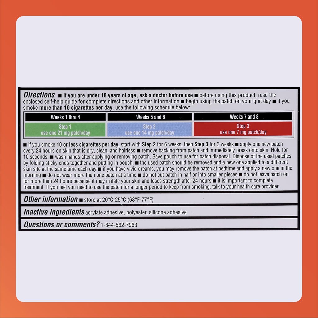 Rugby Clear Nicotine Patches - 7mg Transdermal System Patch - Smoking or Vaping Quitting Aid - Step 3 - (1 Pack)
