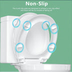 Aünsffer Toilet Seat Round Soft Close16.5'', Toilet Lid Slow Close Quiet No Slam, Easy Installation & Release，Safe PP Material Easy Clean, Comfortable Ergonomic Design, 2 Years Support, White Plastic