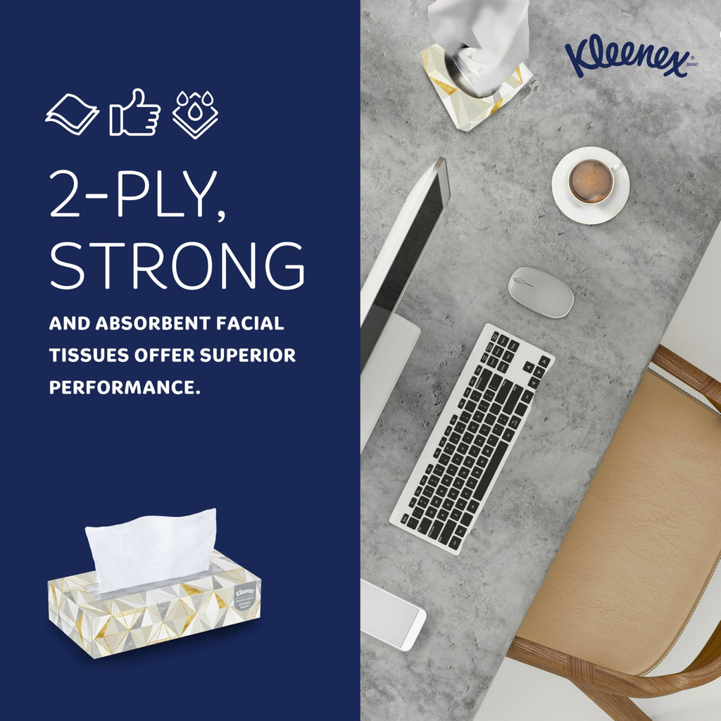 Kleenex® Professional Facial Tissue, Bulk (21606), 2-Ply, White, Flat Facial Tissue Boxes for Business (125 Tissues/Box, 48 Boxes/Case, 6,000 Tissues/Case)