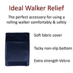 Crutcheze Rollator Walker Handle Wrap Cushions – Secure Fit Hook & Loop Closure for Wide or Winged Ergonomic Handles – 3/8” Padded Grip Covers – Washable – Designed in USA
