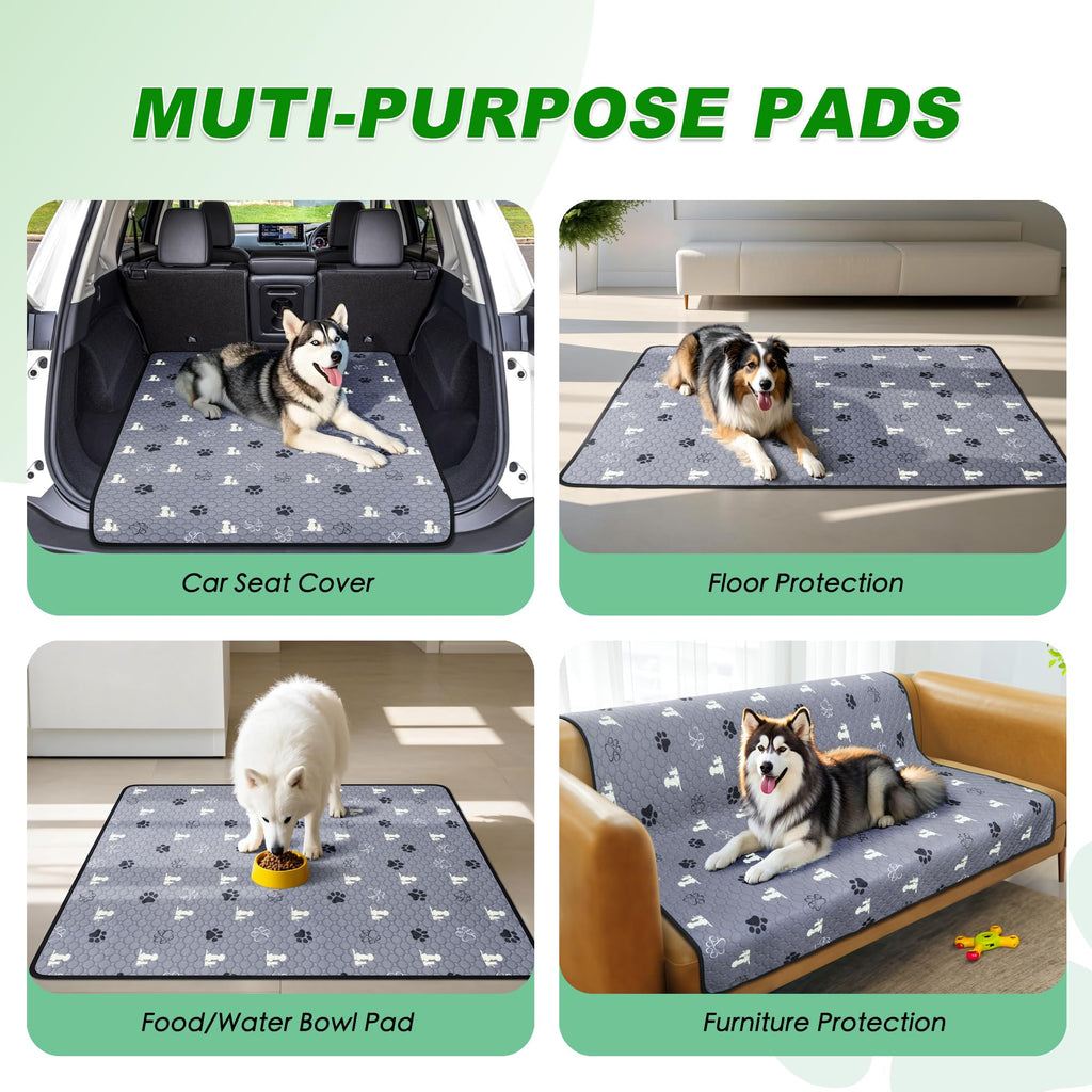WanpeeGoo Washable Pee Pads for Dogs, Waterproof, 18 x 24 In, 4 Pack, Gray