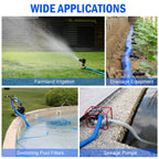 HOMNUTS Pool Backwash Hose 2 IN x 100 FT Blue Pool Pipes with Two Stainless Steel Clamps for Swimming Pool, Garden, Water Transfer