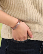 BioMag Magnetic Copper Bracelet for Women Men, 99.99% Pure Copper Cuff Bangle with 6 Pcs 3500 Gauss Magnets, Adjustable Jewerly Gift