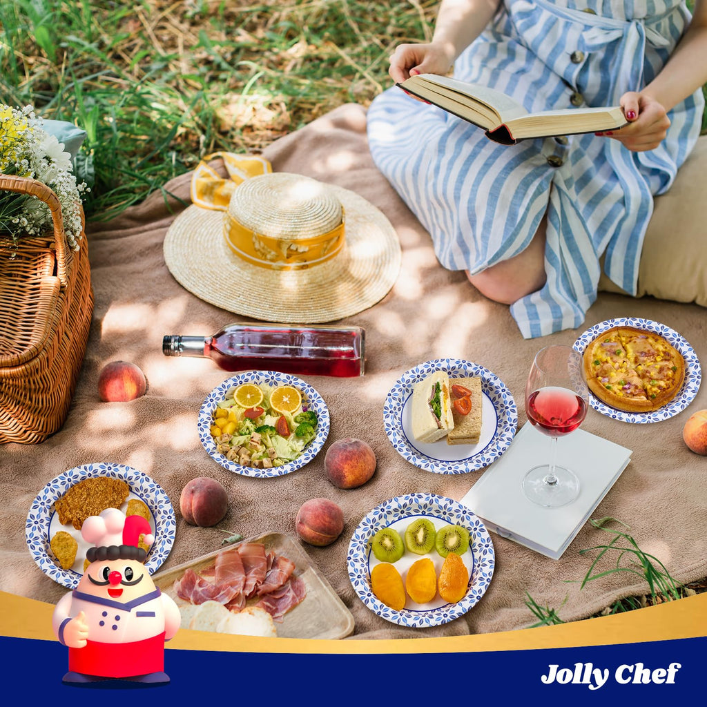 JOLLY CHEF 10 inch 140 Pack Disposable Paper Plates