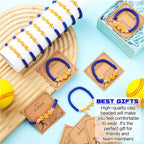 Ecation 20 Set Softball Bracelets Team Gift Bulk Softball Senior Night Adjustable Bead Ball Charm Bracelet with Inspirational Card for Sport Team Sport Lovers Player Gifts Birthday Party(Blue)