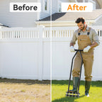 Knee-Friendly Lawn Aerator Tool, Spring Loaded Self-Cleaning Spike Aerator