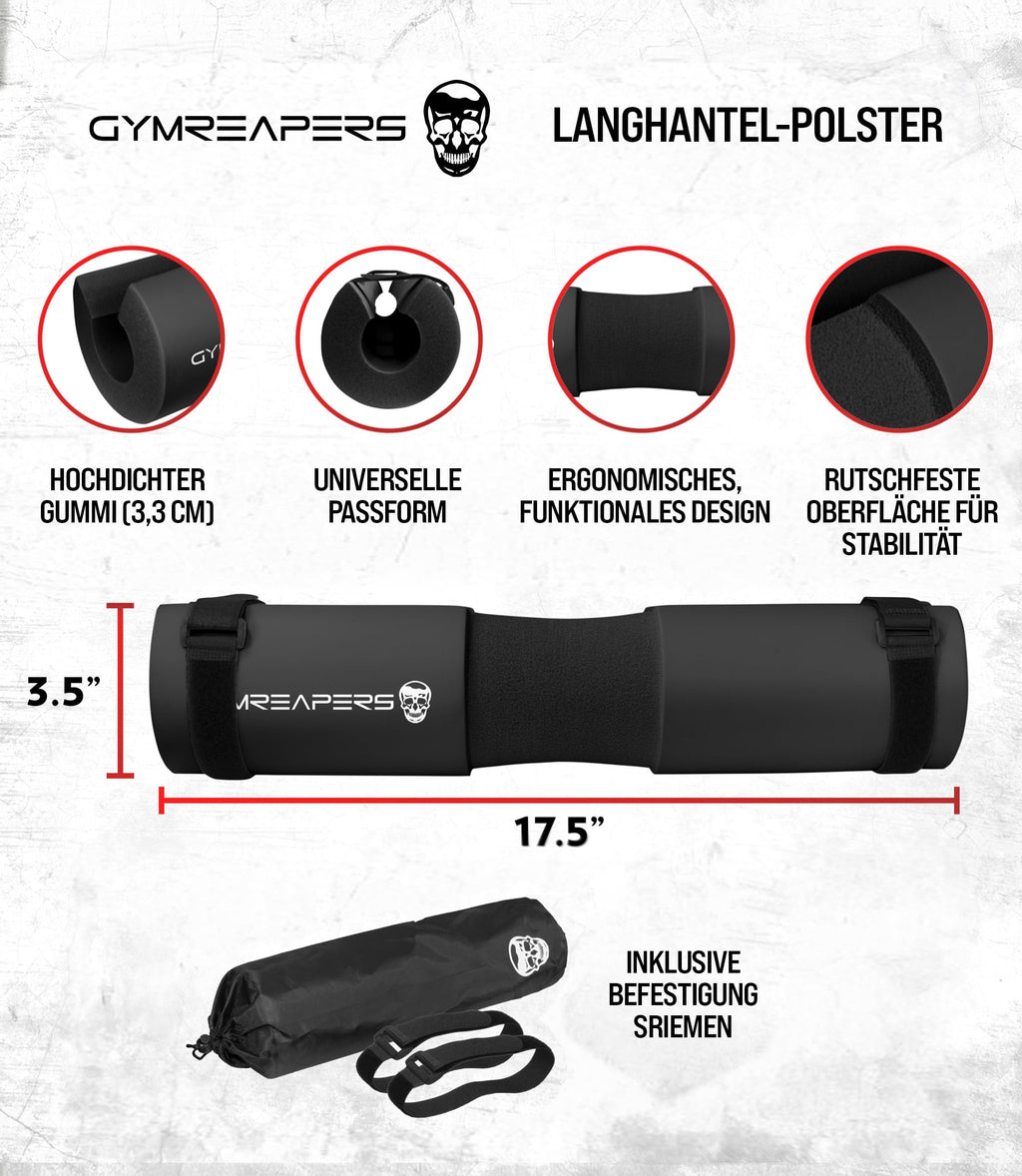 Gymreapers Barbell Squat Pad - Protective Bridge Pad For Hip Thrust, Squats, Lunges - Hip Support, Neck Protection For Bar (Black)