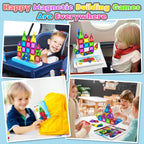 Magnetic Tiles Mini Travel Toddler Set, Magnetic Blocks Building Kids Toys & Games, Montessori Preschool Classroom Must Haves Educational Learning Sensory Toys for 3+ Year Old Boys Girls Birthday Gift