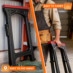 ZYJOYY Saw Horses 2 Pack, Folding Plastic Sawhorse, 700 LBS/Pair Capacity, 2.3" Folded for Easy Carry & Storage