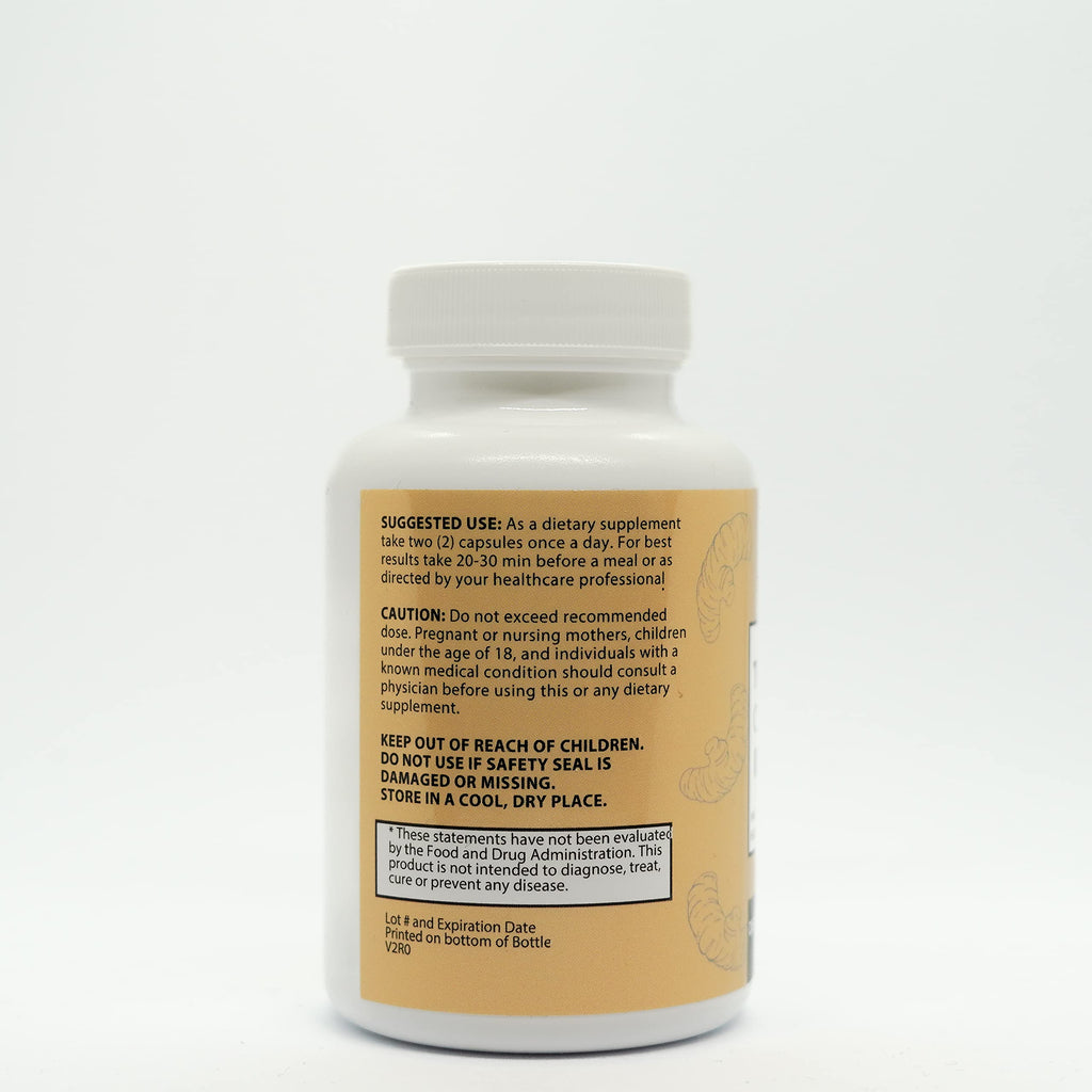 Vita Organics Turmeric Curcumin 1300mg - Extra‑Strength Joint & Inflammation Support - High Absorption with Black Pepper Extract - 95% Curcuminoids Joint Support Supplement - 60 Capsules