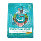 Purina ONE Sensitive Skin and Stomach Dry Cat Food 16 lb Bag