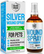 SILVER GRADE Wound Spray for Pets – Colloidal Silver Wound Care for Dogs & Cats – Helps with Skin Irritation, Hot Spots, Rashes, Scratching, Itch, Bites & Burns – Use a Dog Cone – 4 oz
