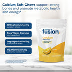 Bariatric Fusion Bariatric Calcium Supplement Chews | Calcium Citrate with Vitamin D3 Bariatric Vitamin | Sugar Free Chewable | 500mg | Lemon | 60 Count