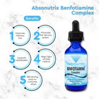 Absonutrix Benfotiamine Complex 300 mg, 4 Fl Oz Bottle, 200 Servings, High Bioavailability, Potent Ingredients, Quick Absorption, Cruelty-Free, Non-GMO, Third-Party Tested, GMP-Certified, Made in USA