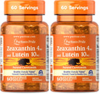 Puritan's Pride Zeaxanthin 4mg with Lutein 10mg, Supports Healthy Eyes and Vision*, 60 ct (Pack of 2)