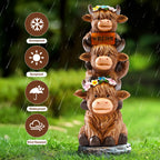 twinbling Garden Highland Cow Statue Solar Outdoor Decor