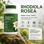 Shileoo Rhodiola Rosea Organic Supplement—Adapted Herbal Formula Helps Relieve Stress, Improve Mental Clarity, Focus, Replenish Natural Energy, and Boost Immunity—Non-GMO, 60 Capsules