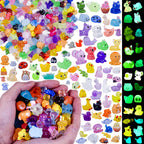 Faunamancy 200 Pcs Mini Resin Animals Figurines Bulk,200 Styles Tiny Animals Variety Pack for Fairy Garden Landscape,Hide Crafts Decor