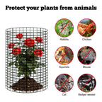 Sibosen 18 Pcs 24'' x 12'' Large Wire Plant Protector from Animals 6 Pack Metal Plant Cage Chicken Wire Cloche with Nylon Tie and Ground Stakes Keep Animals Out Garden Protection Bunny Barricade