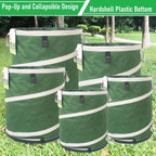 16-Gallon Collapsible Trash Can (16x19 in) Hard-Shell Bottom Yard Garden Bag,Pop-Up Trash Can,RV Camping Waste Bag,Recycling Bin,Laundry Hamper,Leaf Bags,Yard Waste Container,Lawn Grass,Weeds Basket