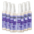 Everyone Hand Sanitizer Spray, 2 Fl Oz (Pack of 6), Lavender and Aloe, Made with Sugarcane Derived Alcohol with Essential Oils, TSA friendly