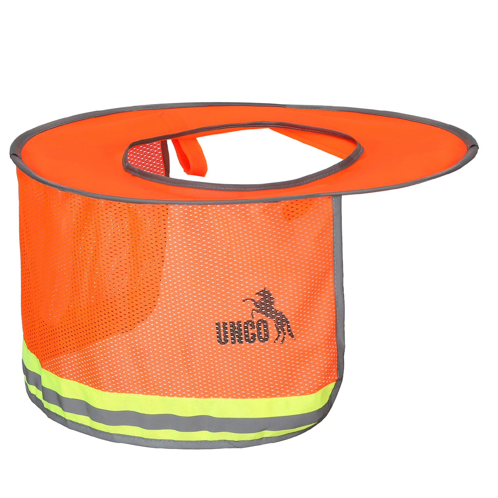 UNCO- Hard Hat Sun Shield, 3 Pack, Orange, Full & Standard Brim Mesh Sunshade High Visibility Reflective, Hard Hat Accessories