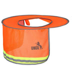 UNCO- Hard Hat Sun Shield, 3 Pack, Orange, Full & Standard Brim Mesh Sunshade High Visibility Reflective, Hard Hat Accessories