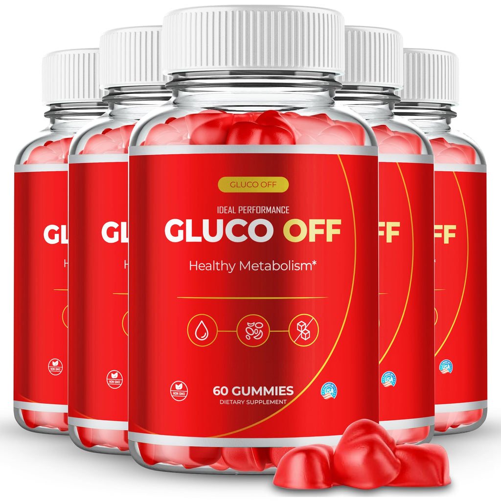 IDEAL PERFORMANCE Gluco Off Gummies, GlucoOff Gummy Reviews (5 Pack)