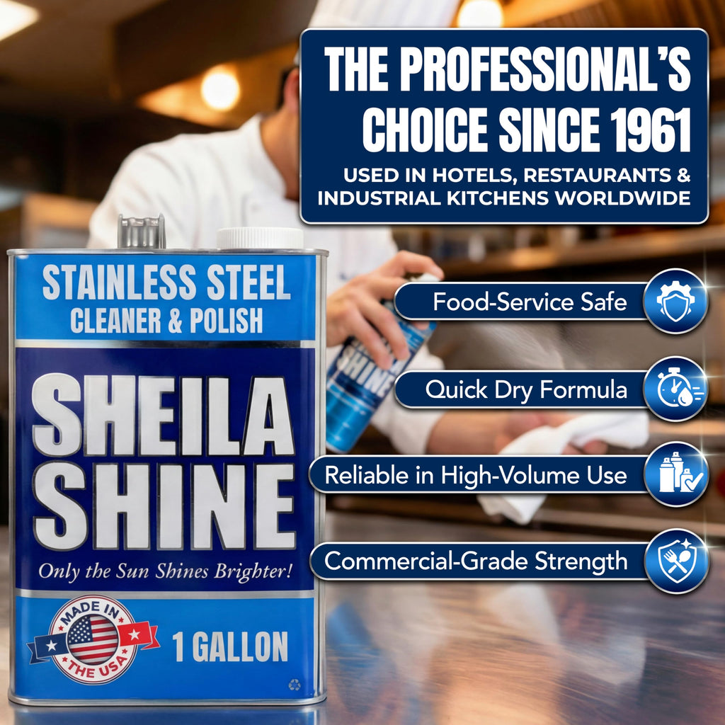 Sheila Shine 1 Gallon Stainless Steel Cleaner and Polish - Cleans, Polishes & Protects Kitchen Appliances, Refrigerators, Sinks, Ovens & Grills - Stainless Steel Sink Cleaner