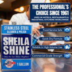 Sheila Shine 1 Gallon Stainless Steel Cleaner and Polish - Cleans, Polishes & Protects Kitchen Appliances, Refrigerators, Sinks, Ovens & Grills - Stainless Steel Sink Cleaner