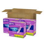 Tampax Radiant Tampons for Women Multipack, with LeakGuard Braid, Regular/Super Absorbency, Unscented, 84 Count (3 Packs of 28), Packaging May Vary