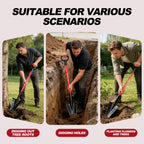 ZIKUPOL Root Shovel Garden Spade Shovel with Double Serrated Blades for Trenching, Digging,Planting,Metal Detecting,46 Inches