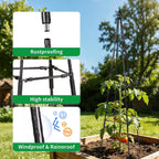 FOLLOOK Cucumber Trellis for Climbing Plants Outdoor, 67", Black, 1 Pack