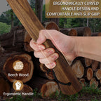 DWFKHT 15.7" Hatchet, Camping Hatchet, Hand-Forged Axe with Sheath for Wood Chopping, Splitting, and Carving, Bushcraft Axe with Beech Handle for Outdoor Survival and Garden Work