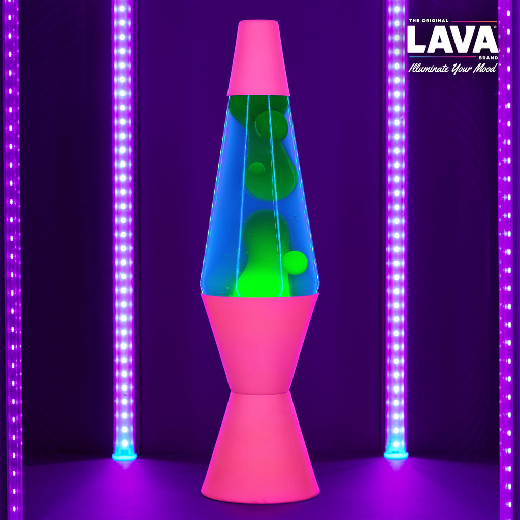 Lava The Original Lamp - 14.5" Neon Pink - Classic Liquid Motion Lamp - Green/Yellow and Blue Liquid - Item #2383 (Amazon Exclusive)