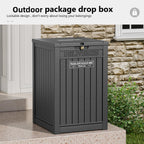 GULAIMOAO Package Delivery Box for Outside, Waterproof Outdoor Storage, Black