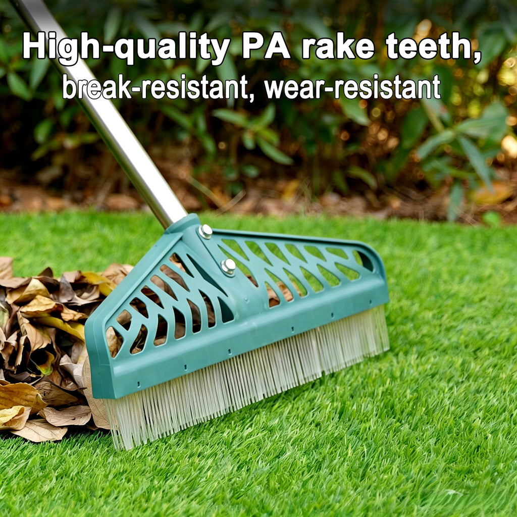 YEELOR Artificial Turf Rake with Adjustable Steel Handle from 32 to 61 Inch, Durable Artificial Grass Rake, Turf Brush for Cleaning pet Hair, Large Fallen Leaves and Dead Grass from Artificial Turf
