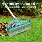 YEELOR Artificial Turf Rake with Adjustable Steel Handle from 32 to 61 Inch, Durable Artificial Grass Rake, Turf Brush for Cleaning pet Hair, Large Fallen Leaves and Dead Grass from Artificial Turf