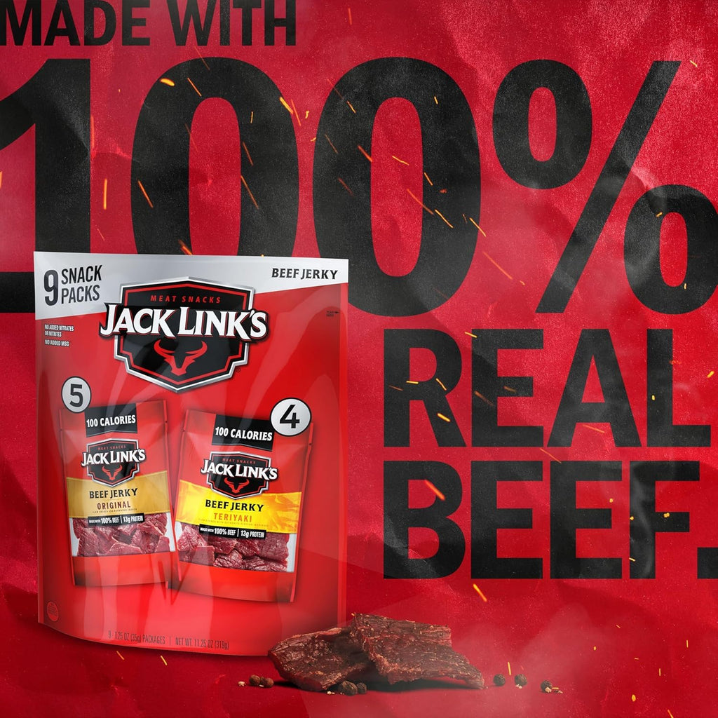 Jack Link's Beef Jerky Variety Pack - Original & Teriyaki - (9 Pack) 1.25 oz