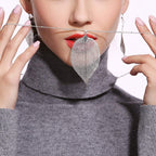 BOUTIQUELOVIN Silver Long Leaf Necklace and Earrings Set for Women Boho