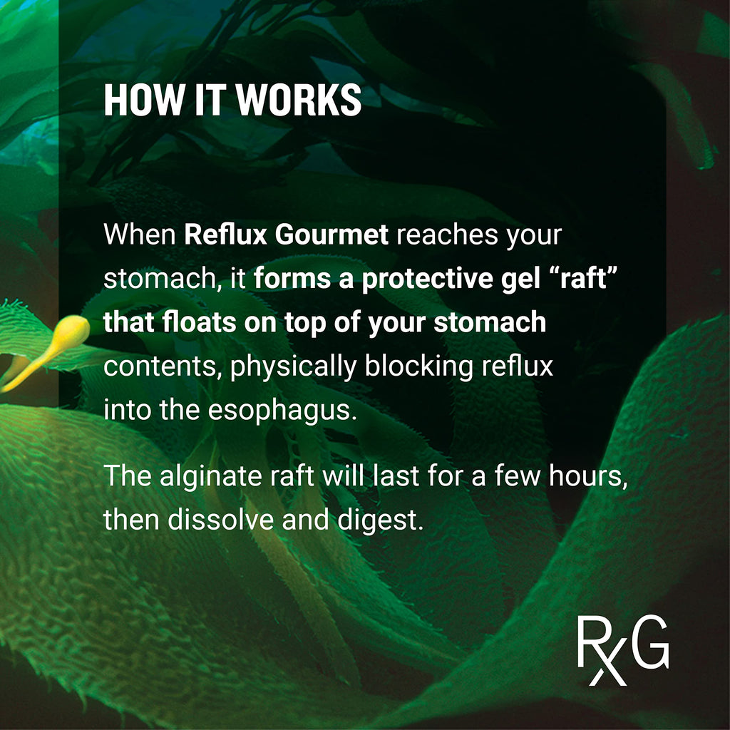 REFLUX GOURMET - Mint Chocolate Rescue All-Natural Alginate Therapy, Acid Reflux, GERD, LPR, Heartburn Relief, Made from All Natural Ingredients Considered Safe for Children and Pregnant Women