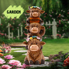 twinbling Garden Highland Cow Statue Solar Outdoor Decor