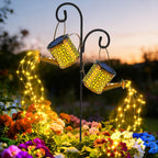 BETOLEAN Solar Lights Outdoor Decorative, 2 Pack Metal Watering Can Lights Outdoor Waterproof, Small Patio Light Yard Lawn Pathway Decor, Gardening Gifts for Women Mom Grandma