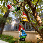 Gnome Garden Hanging Decor, 3 Pack Climbing Gnomes Statues & Solar Lanterns
