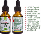 Island Nutrition, Oregano Oil Organic Liquid Drops - 100% Pure & Undiluted - USDA-Certified Organic (1 oz) 75% Carvacrol - Grown in Spain - Immune Support Supplement with Oil of Oregano.