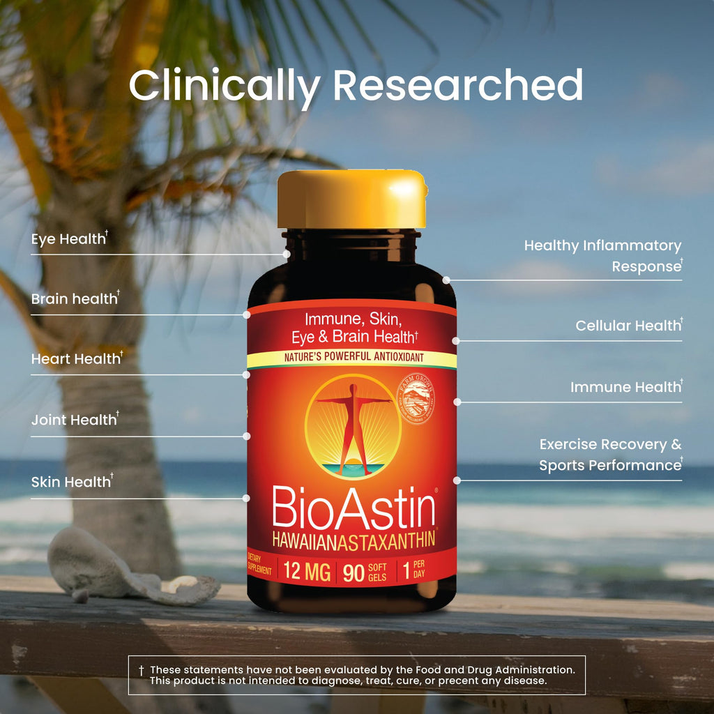 Nutrex Hawaii BioAstin Hawaiian Astaxanthin - 12mg, 50 Softgels - Farm-Direct Premium Antioxidant Supplement to Support Eye, Skin, Joint & Immune System Health - Non-GMO & Gluten-Free