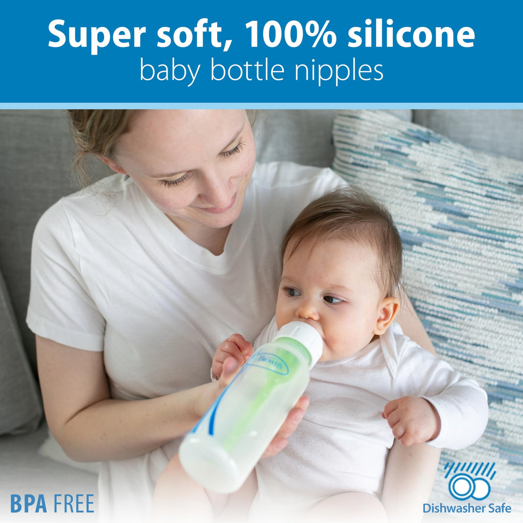 Dr. Brown's Anti-Colic Options+ Narrow Baby Bottle, Nature, 8 oz, 4-Pack