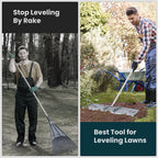 Dremmt Lawn Leveling Rake 45"x10" Lawn Leveler Ground Full Stainless Steel Leveling Landscape Rake Topdressing Spreader Levelawn Tool for Backyard, Garden, Golf Couse, Farm, Pasture