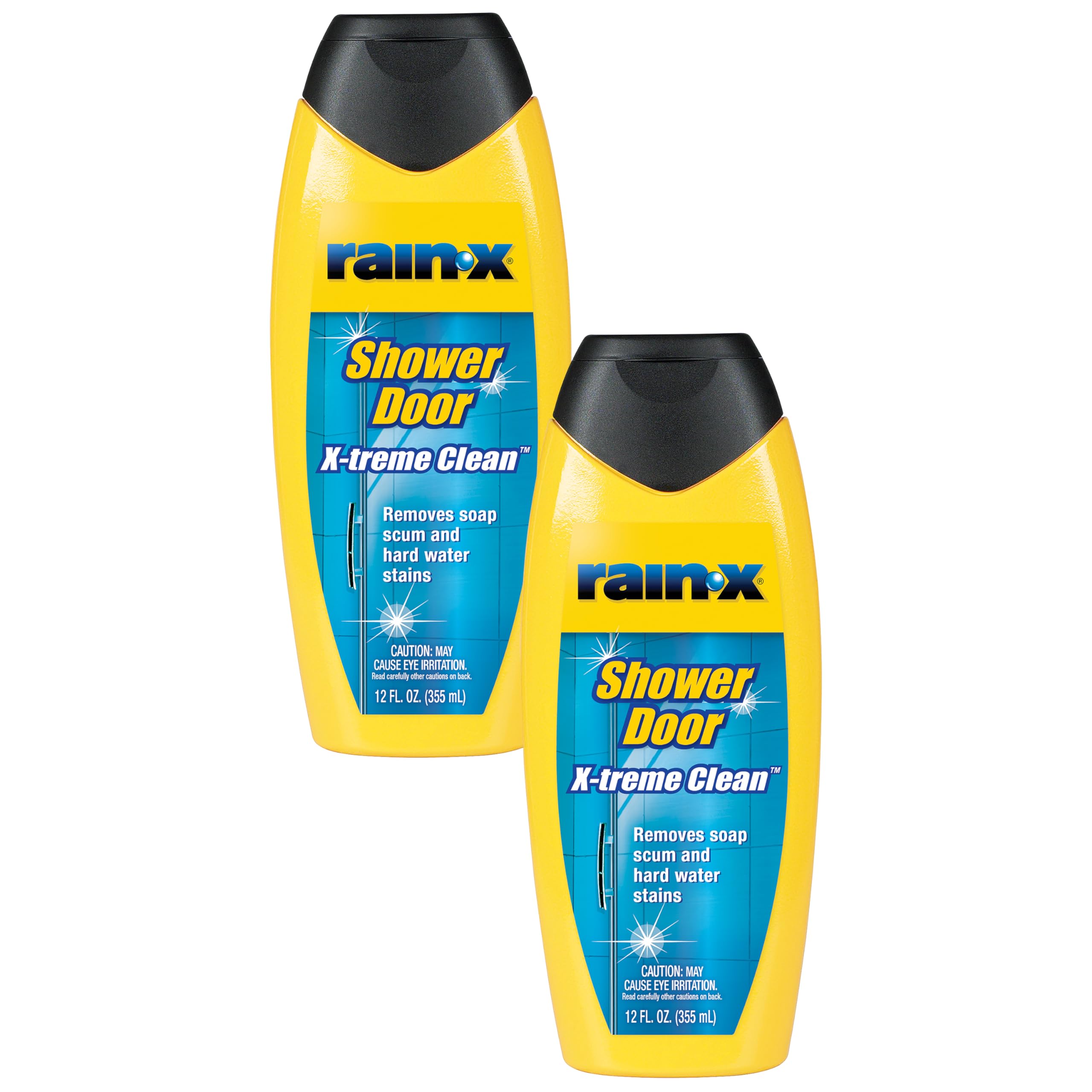Rain-X 630544 X-Treme Clean Shower Door Cleaner, 12 Fl. Oz, Formulated To Glass Doors - Removes Soap Scum, Dirt, Hard Water Build-up, Calcium, Lime & Rust Stains (Pack of 2)