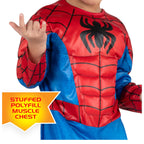 Marvel Spidey Official Toddler Deluxe Halloween Costume - Premium Quality Padded Jumpsuit and Fabric Headpiece (3T-4T)